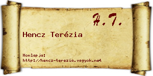 Hencz Terézia névjegykártya